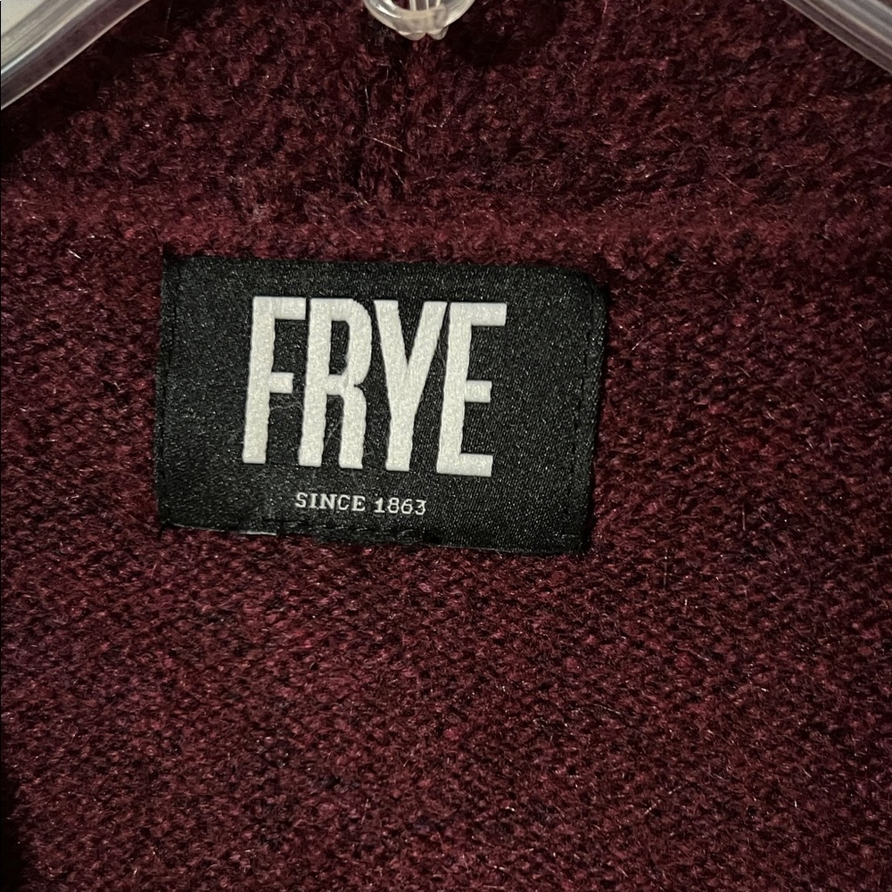 Frye Women's Deep Burgundy Cardigan with Geometric Details - Picture 4 of 6